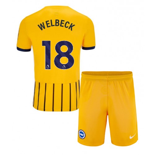 Dres Brighton Danny Welbeck #18 Gostujuci za djecu 2024-25 Kratak Rukav (+ kratke hlače)